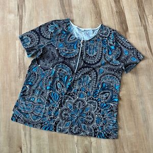 NWT paisley half zip top